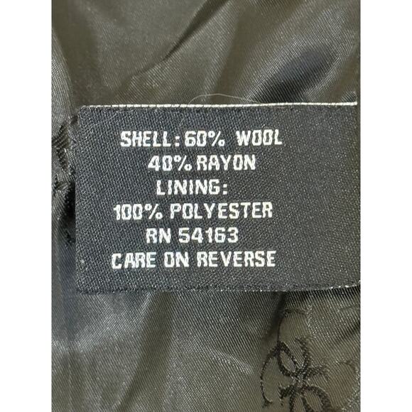 Guess Pea Coat Women Large Gray Black Wool Blend Preppy Winter School Holiday - Picture 10 of 10